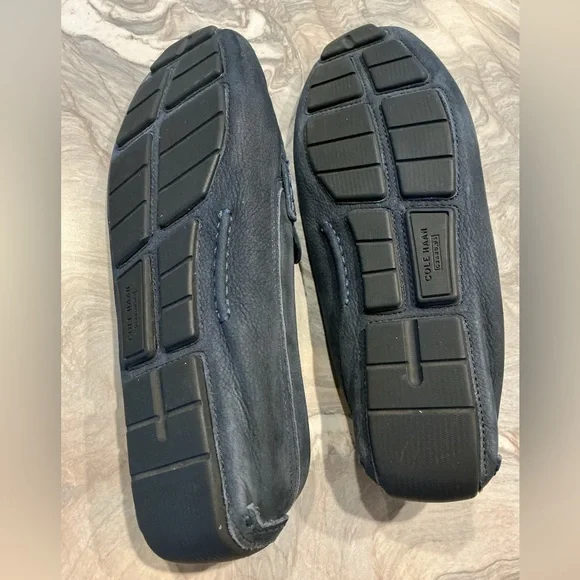 Cole Haan Leather Navy Blue Driving Mocs Penny Loafers Size Women’s 9.5 - Picture 4 of 8